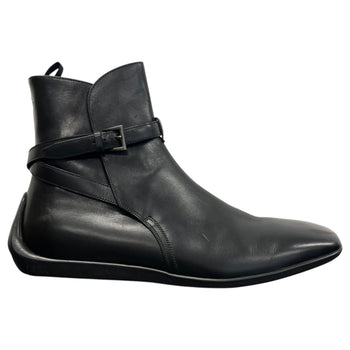 Men's Buckle Ankle Boots Black Size UK 9 / EU 43