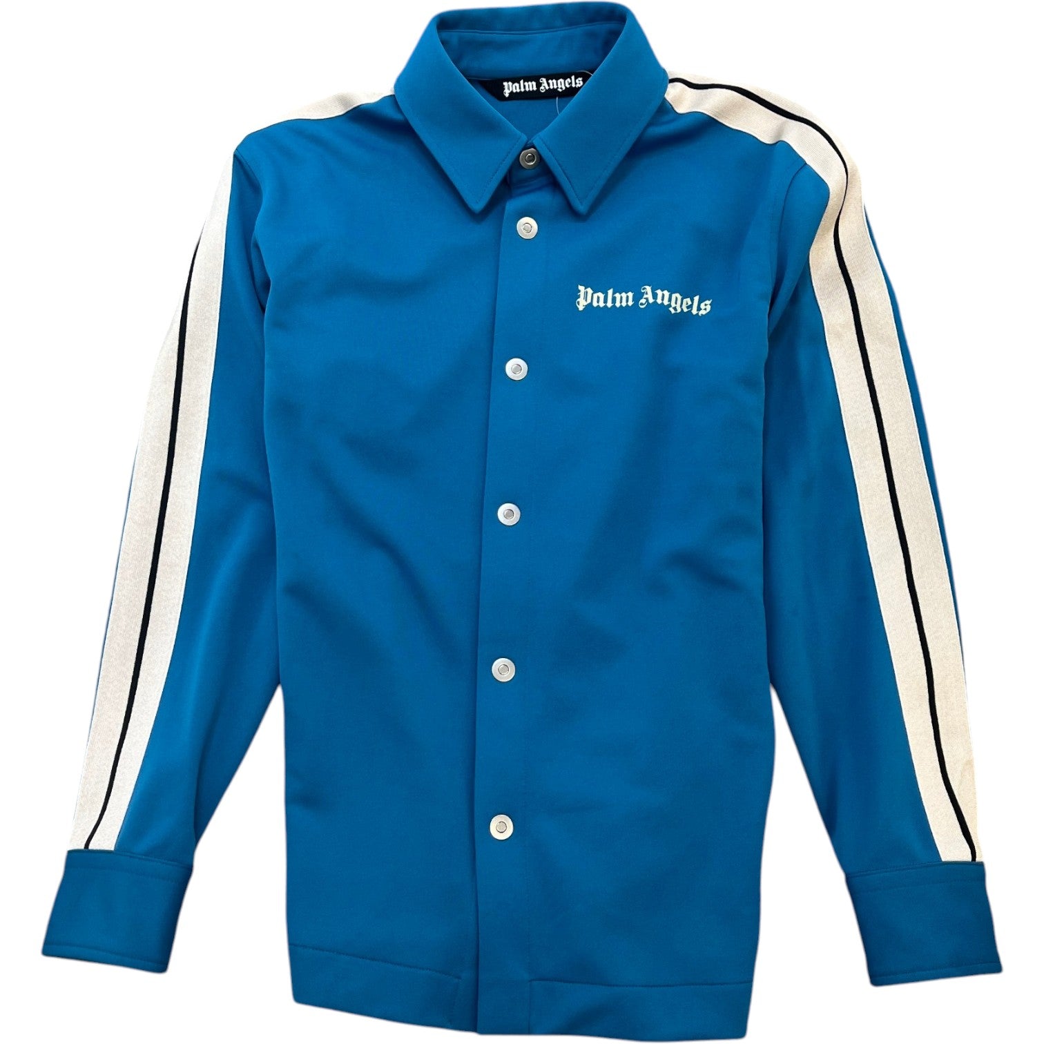 Men's Logo Print Track OverShirt Blue Size S - Photo 1