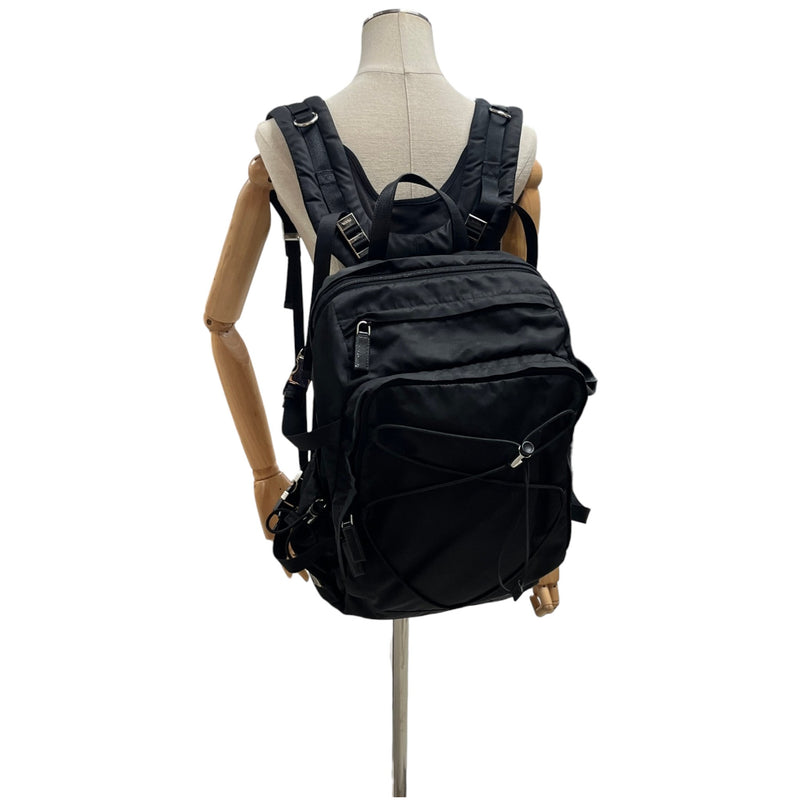 Men's Tessuto nylon compression Backpack Black