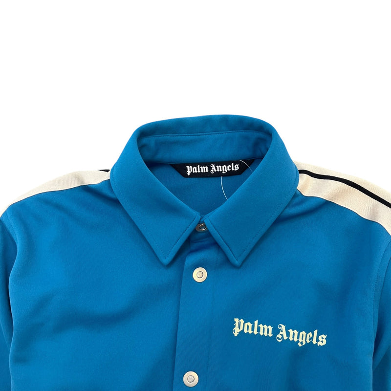 Men's Logo Print Track OverShirt Blue Size S