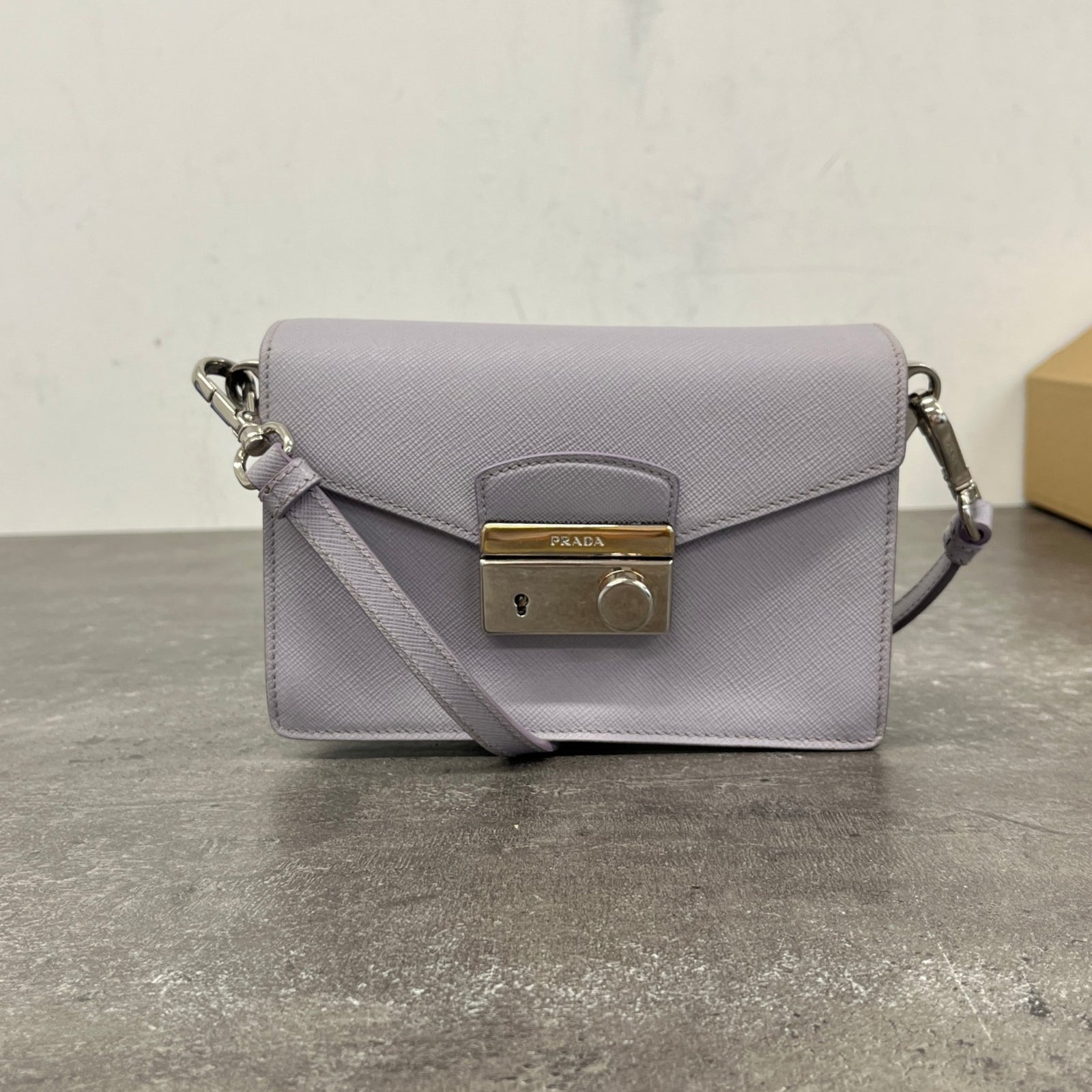Women's Saffiano Leather Mini Sound Crossbody Bag Purple - Photo 10