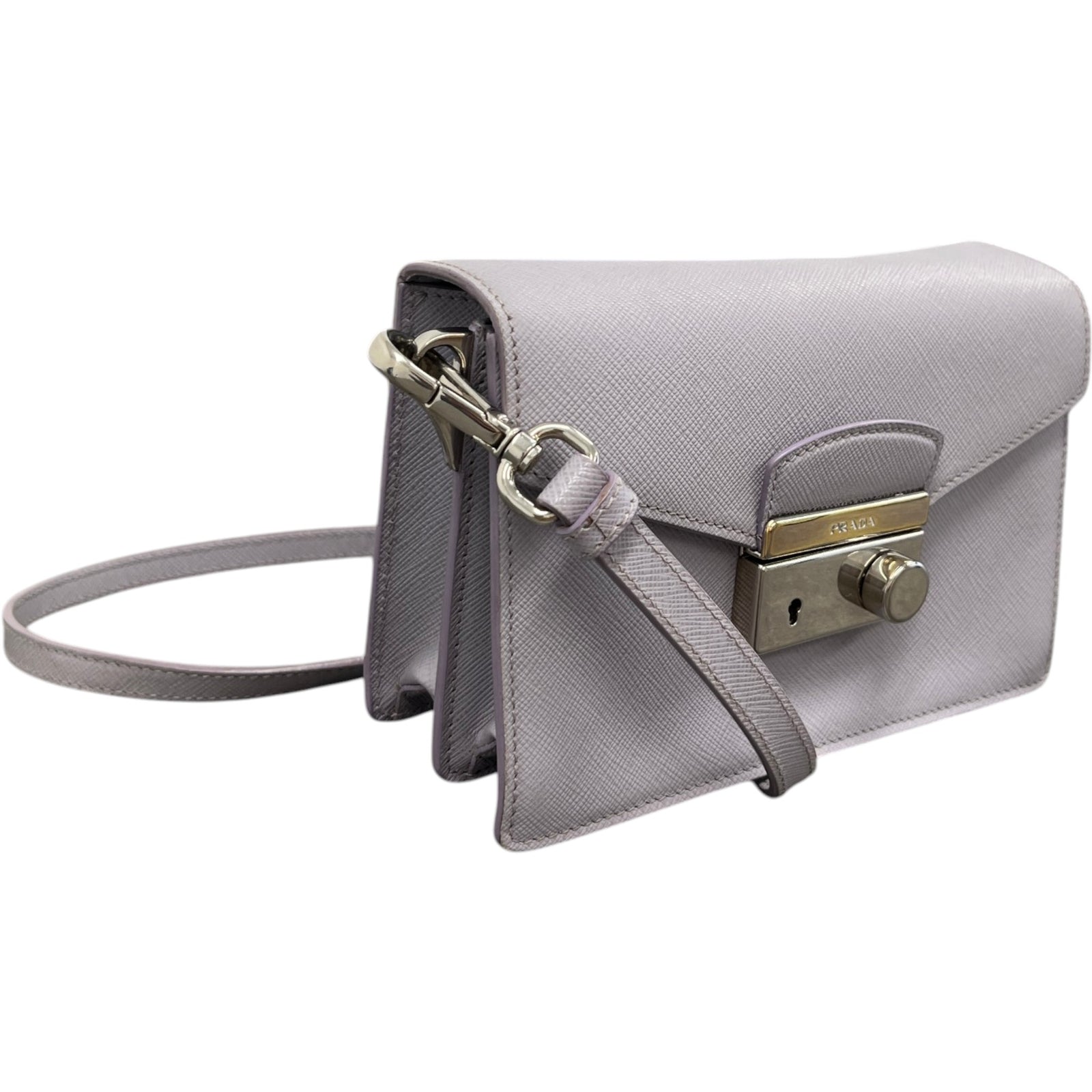Women's Saffiano Leather Mini Sound Crossbody Bag Purple - Photo 4