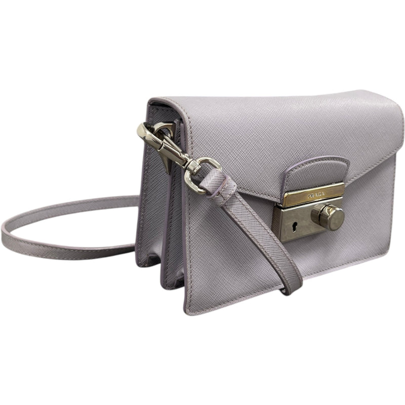 Women's Saffiano Leather Mini Sound Crossbody Bag Purple