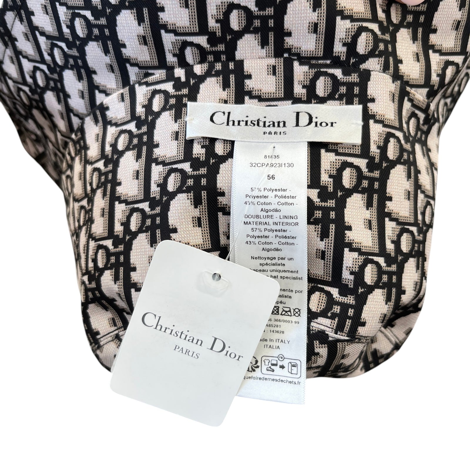 Women's Reversible Teddy-D Oblique Bucket Hat Beige - Photo 7