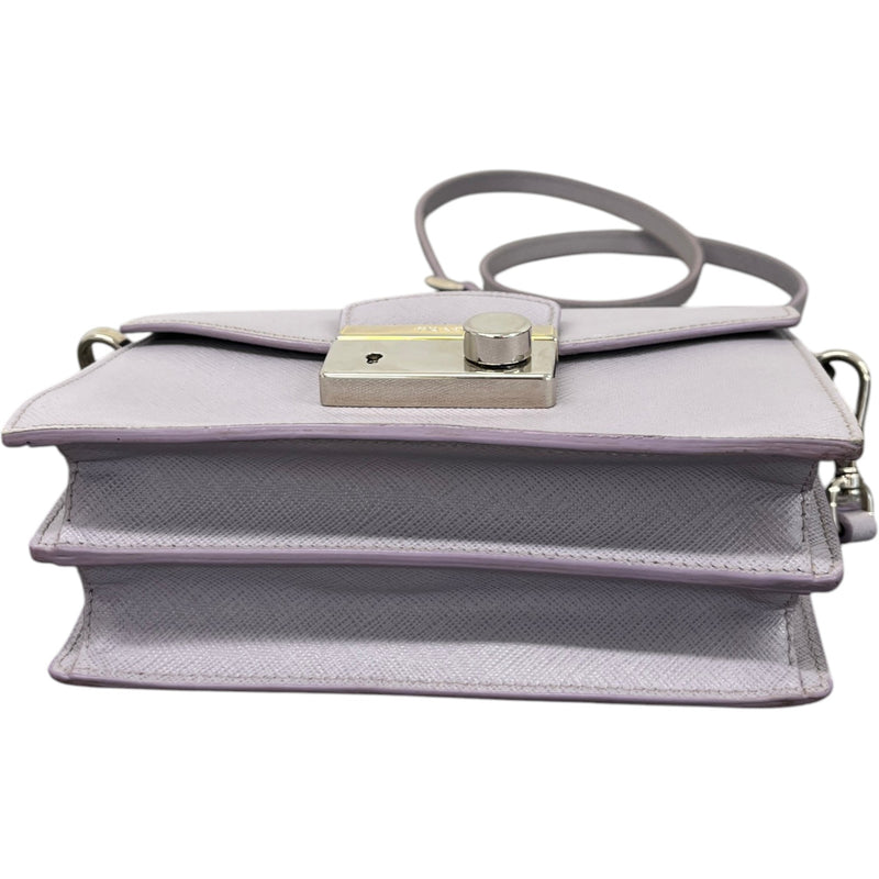 Women's Saffiano Leather Mini Sound Crossbody Bag Purple