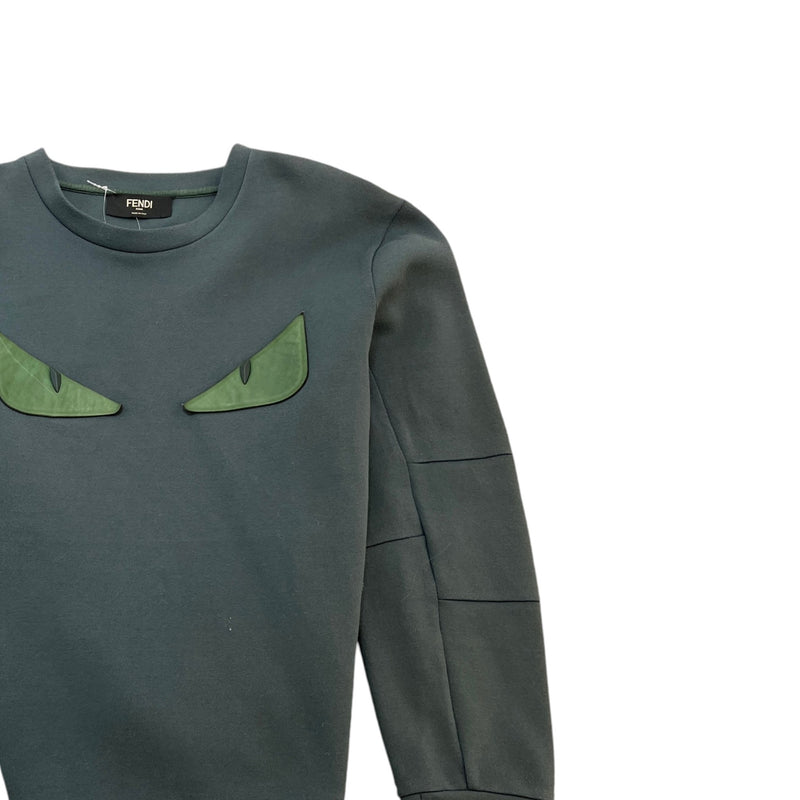 Men's Monster Eyes Sweatshirt Green Size XXL
