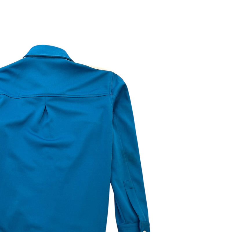 Men's Logo Print Track OverShirt Blue Size S