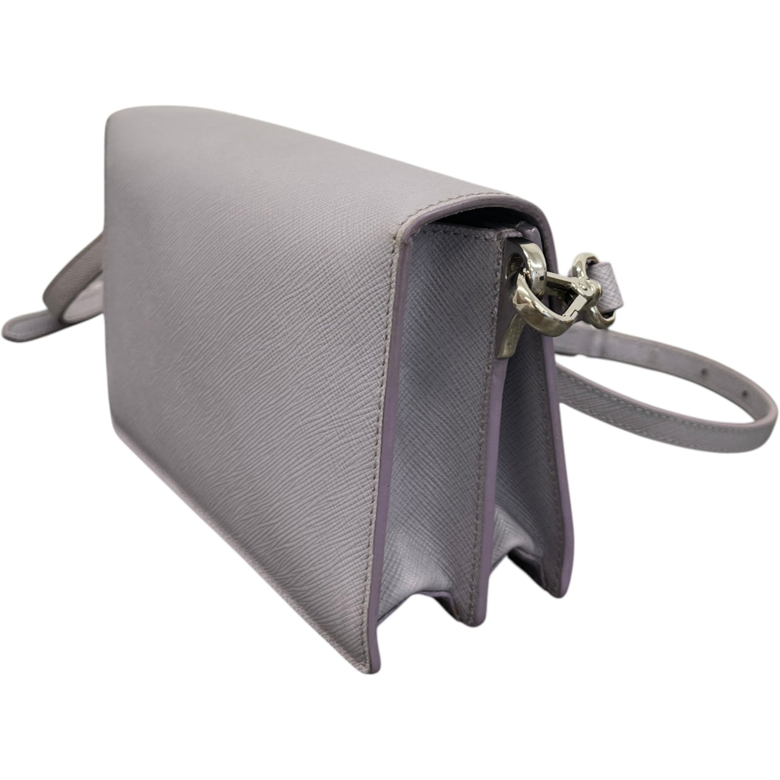 Women's Saffiano Leather Mini Sound Crossbody Bag Purple - Photo 8