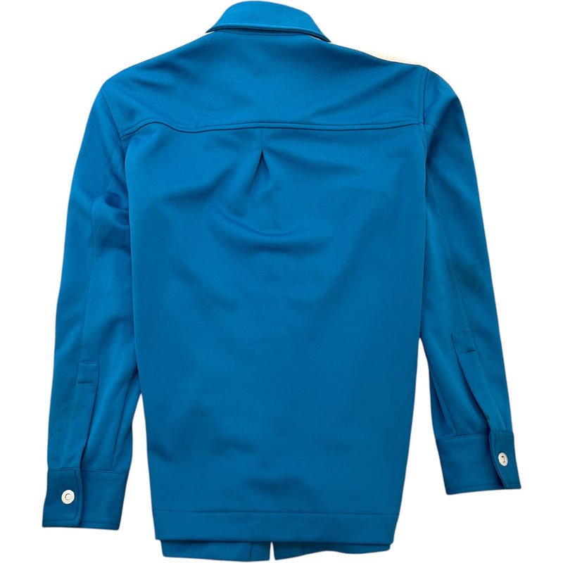 Men's Logo Print Track OverShirt Blue Size S