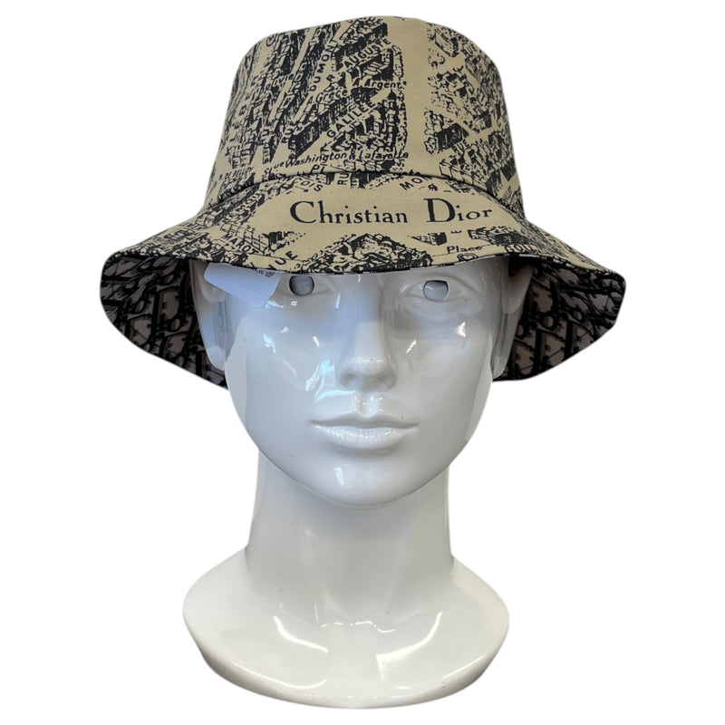 Women's Reversible Teddy-D Oblique Bucket Hat Beige