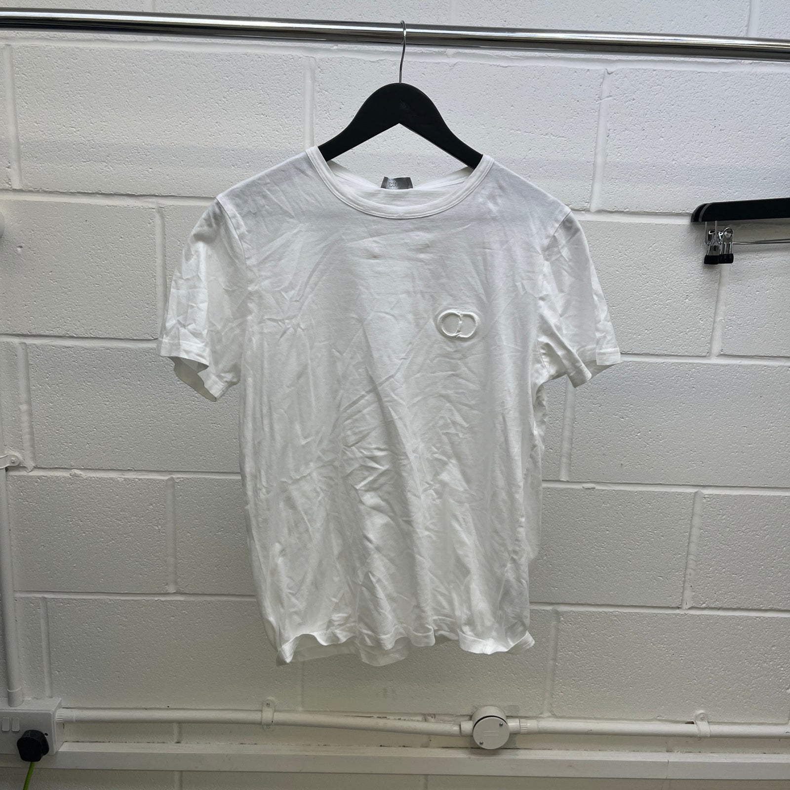 Men's CD Icon Embroidery T-Shirt White Size M - Photo 7