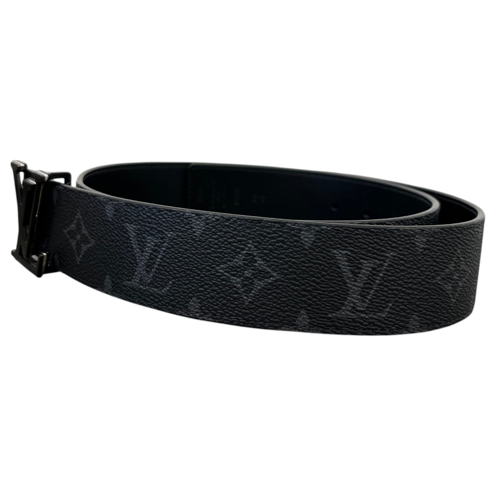Men's Lv Initials Reversible Belt Black Size Waist 36" - Photo 4