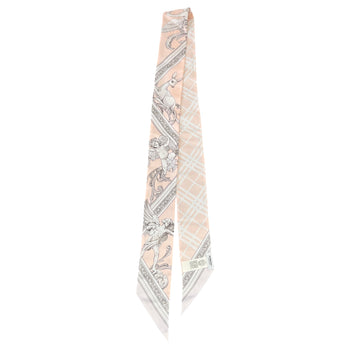 Women's Statue Print Silk Scarf Pink