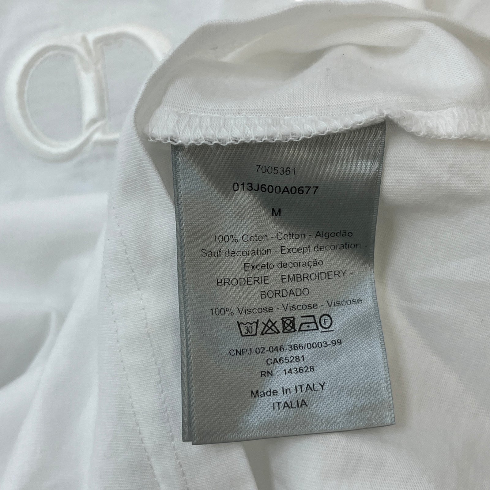 Men's CD Icon Embroidery T-Shirt White Size M - Photo 6