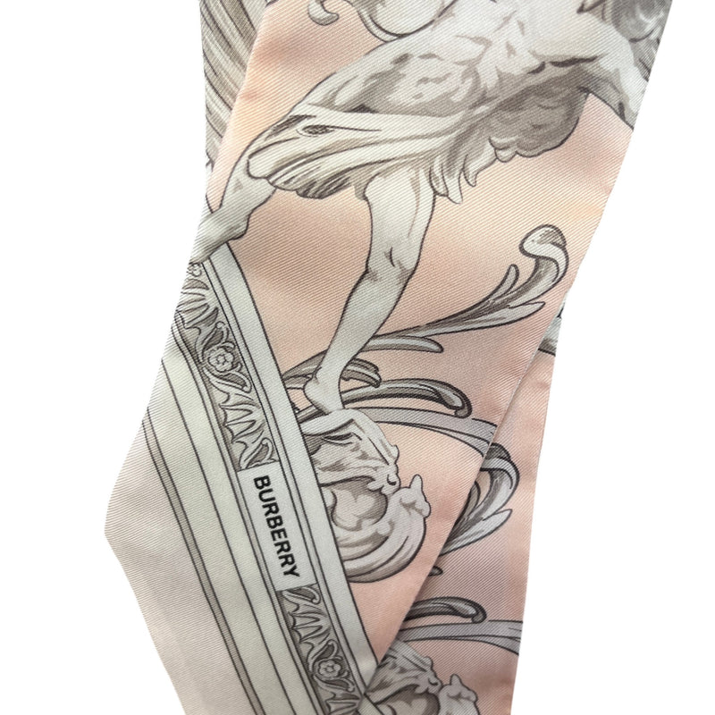 Women's Statue Print Silk Scarf Pink