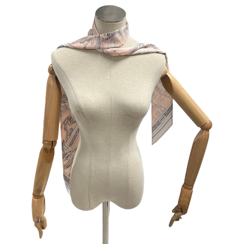 Women's Statue Print Silk Scarf Pink