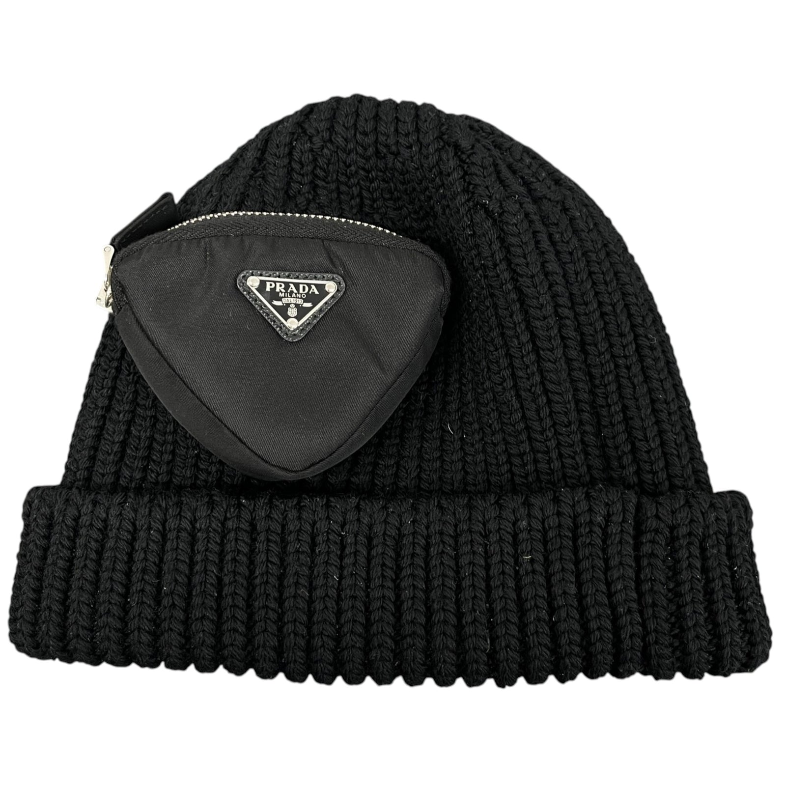 Men's Plaque Logo Pouch Hat Black Size M - Photo 1
