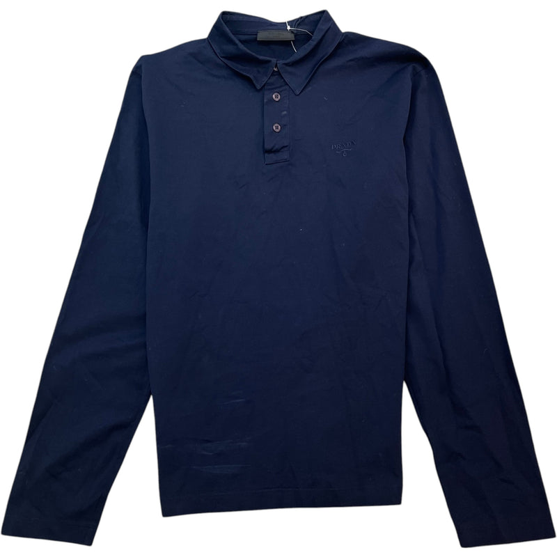 Men's Embroidered Logo Polo Shirt Navy Size L