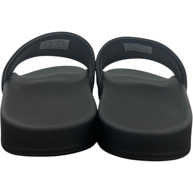 Women's Rhinestone Logo Pool Slides Black Size UK 7 / EU 40