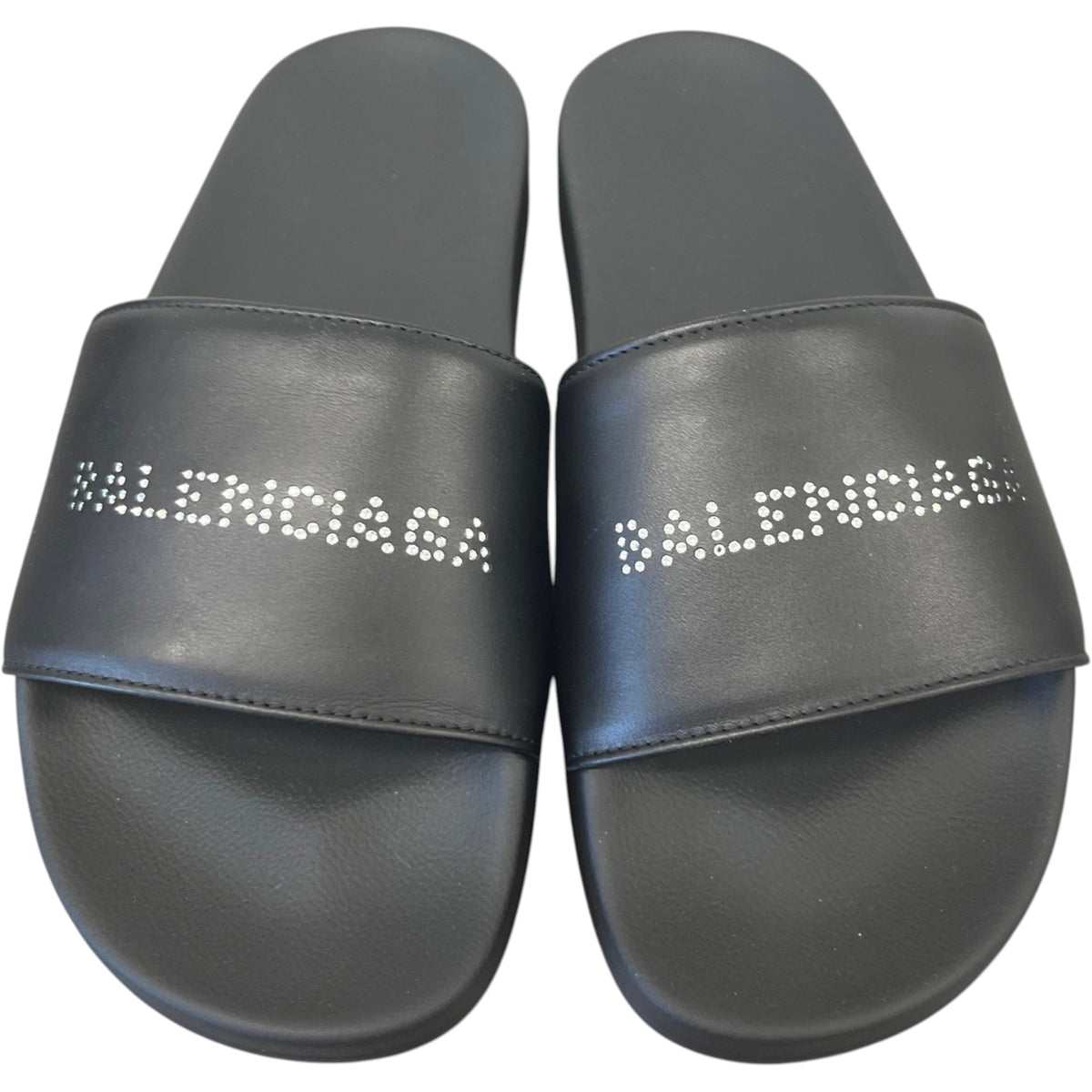 Women's Rhinestone Logo Pool Slides Black Size UK 7 / EU 40 - Photo 6