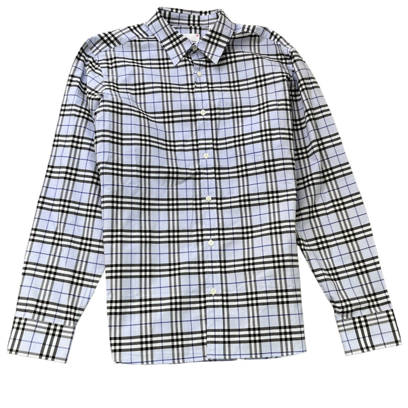 Men's Checkered Long Sleeve Shirt Blue Size L