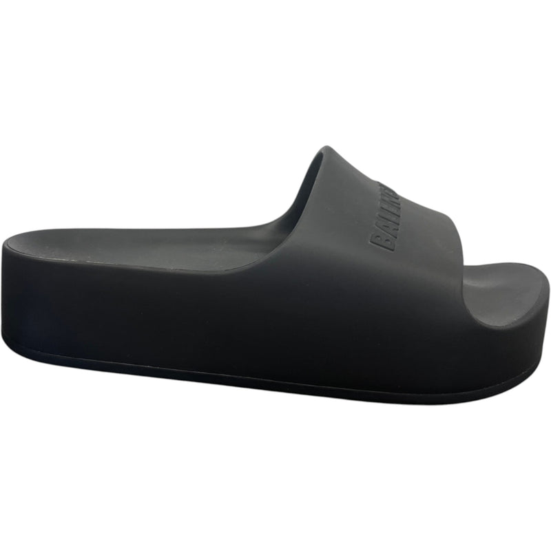 Women's Chunky Platform Slides Black Size UK 7 / EU 40
