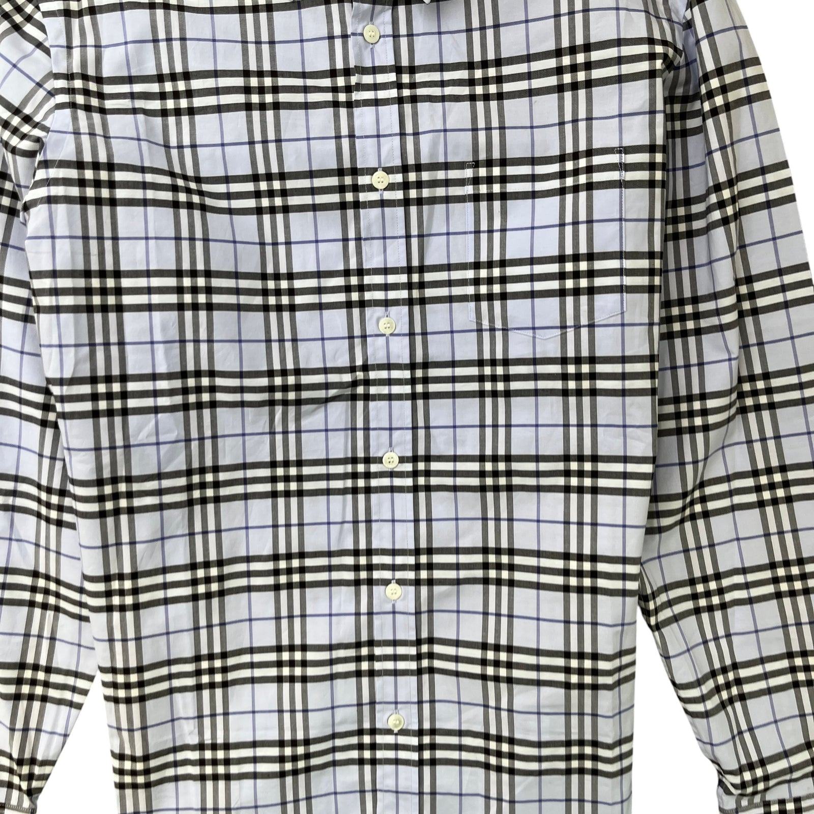 Men's Checkered Long Sleeve Shirt Blue Size L - Photo 5