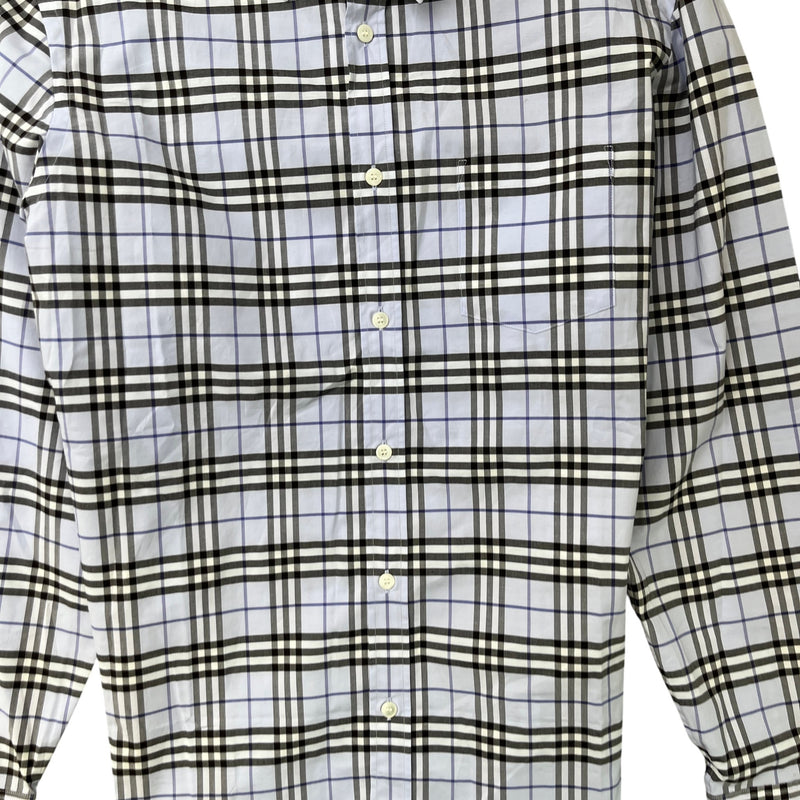 Men's Checkered Long Sleeve Shirt Blue Size L