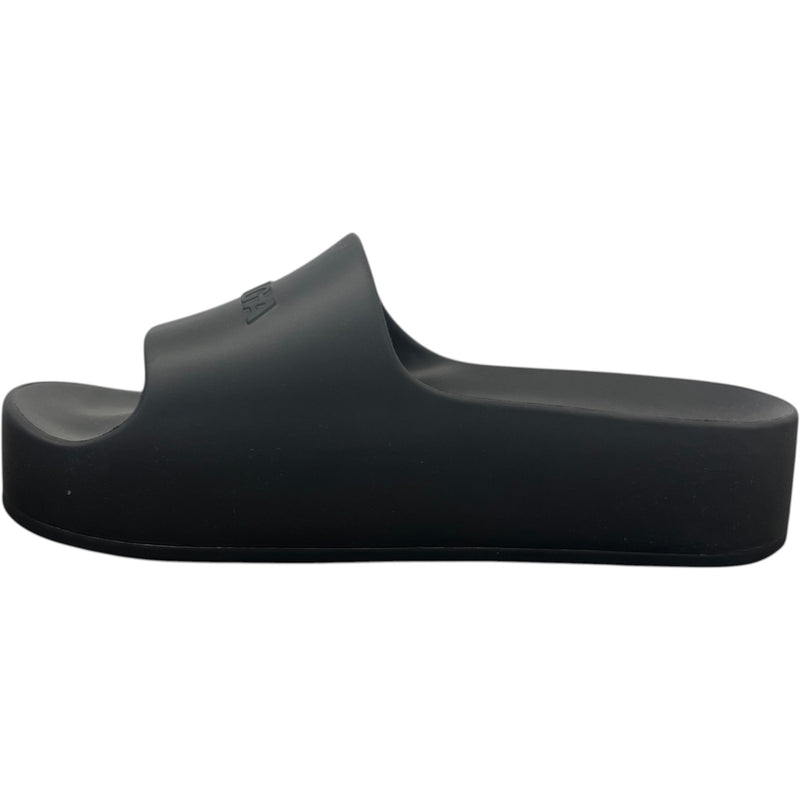 Women's Chunky Platform Slides Black Size UK 7 / EU 40