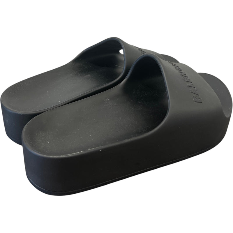 Women's Chunky Platform Slides Black Size UK 7 / EU 40