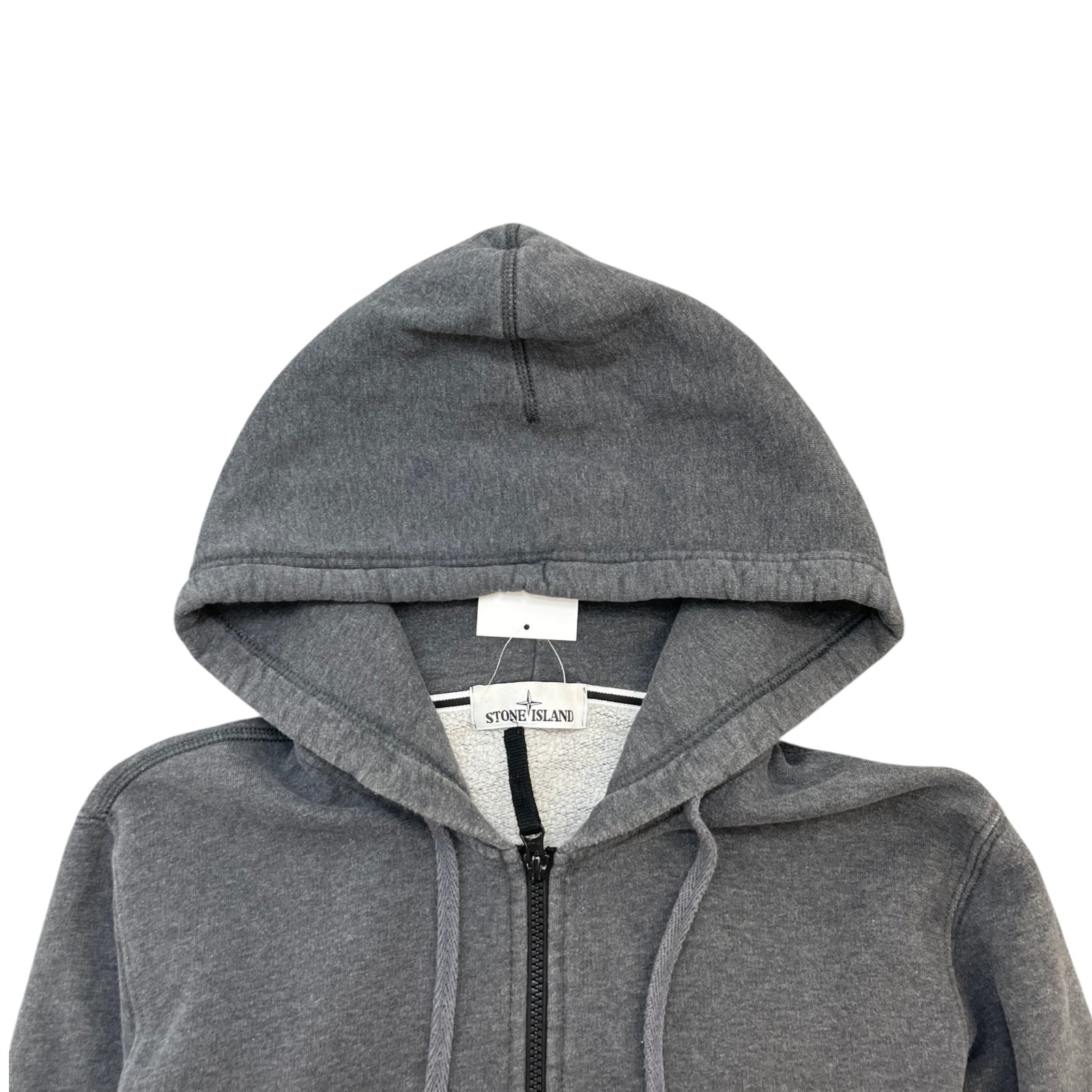 Men's Applique Logo Zip Up Hoodie Grey Size L - Photo 5