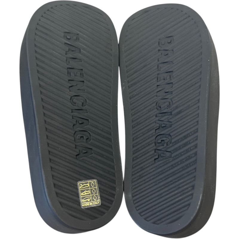 Women's Chunky Platform Slides Black Size UK 7 / EU 40