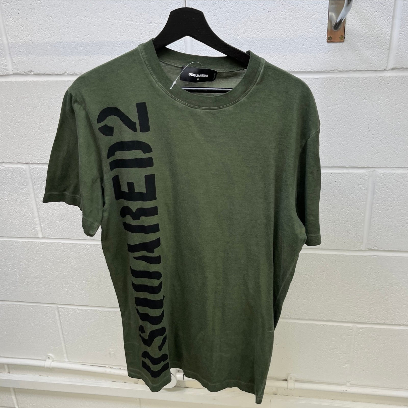 Men's Logo Print T-Shirt Green Size M - Photo 8