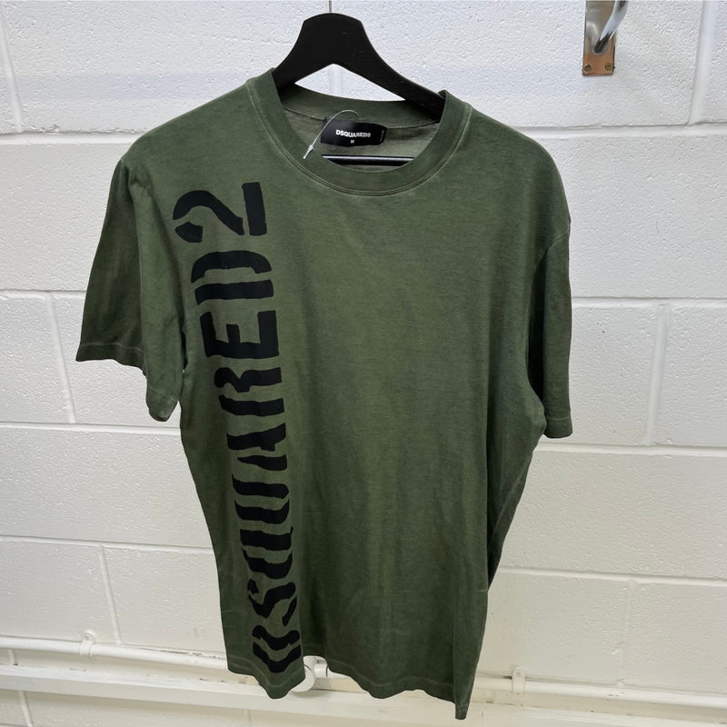 Men's Logo Print T-Shirt Green Size M