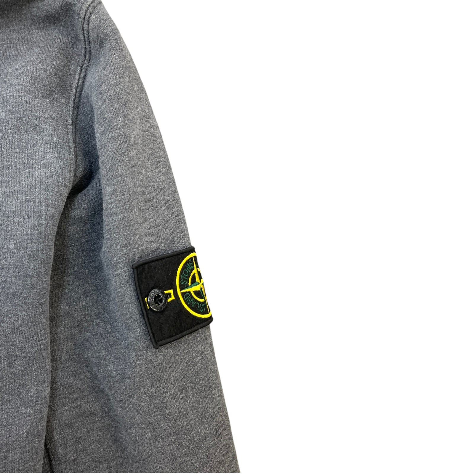 Men's Applique Logo Zip Up Hoodie Grey Size L - Photo 6