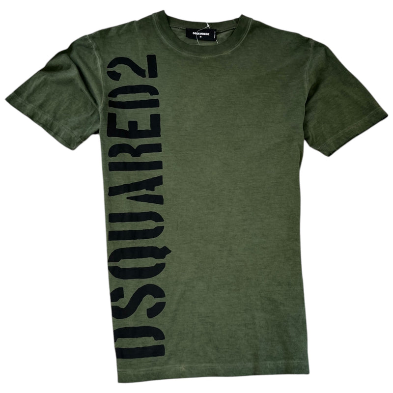 Men's Logo Print T-Shirt Green Size M