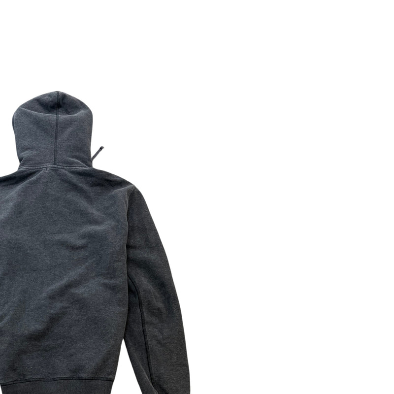 Men's Applique Logo Zip Up Hoodie Grey Size L