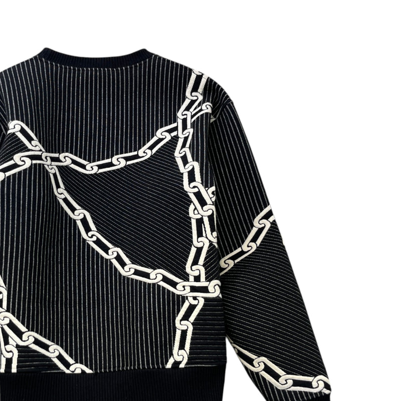 Men's Quilted 3D Effect Chain Sweatshirt Black Size M