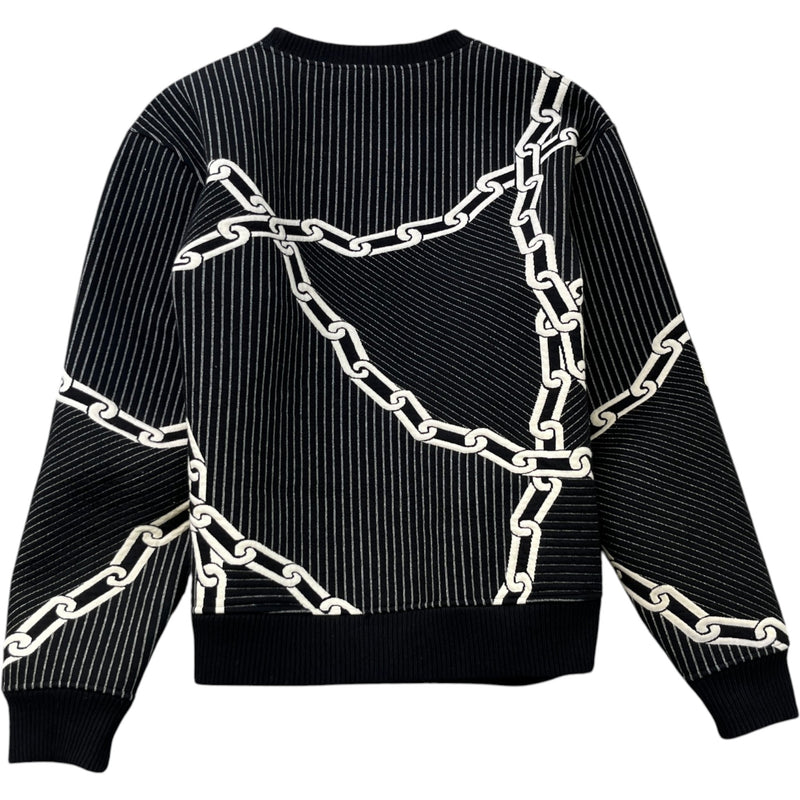 Men's Quilted 3D Effect Chain Sweatshirt Black Size M