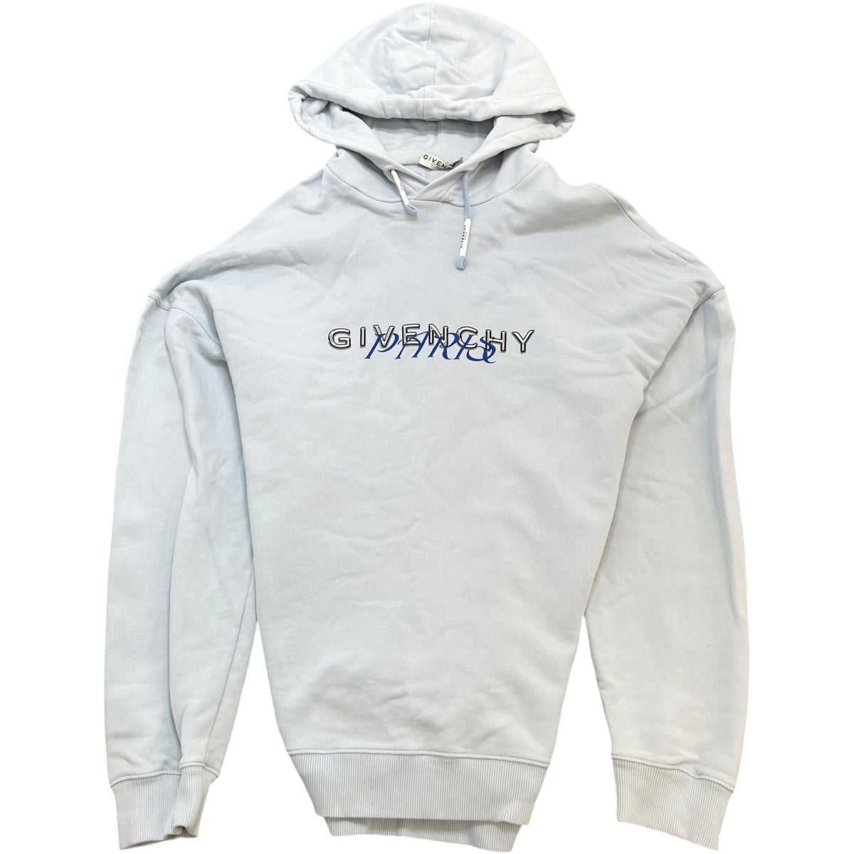 Men's Signature Script Logo Hoodie Blue Size XXL - Photo 1