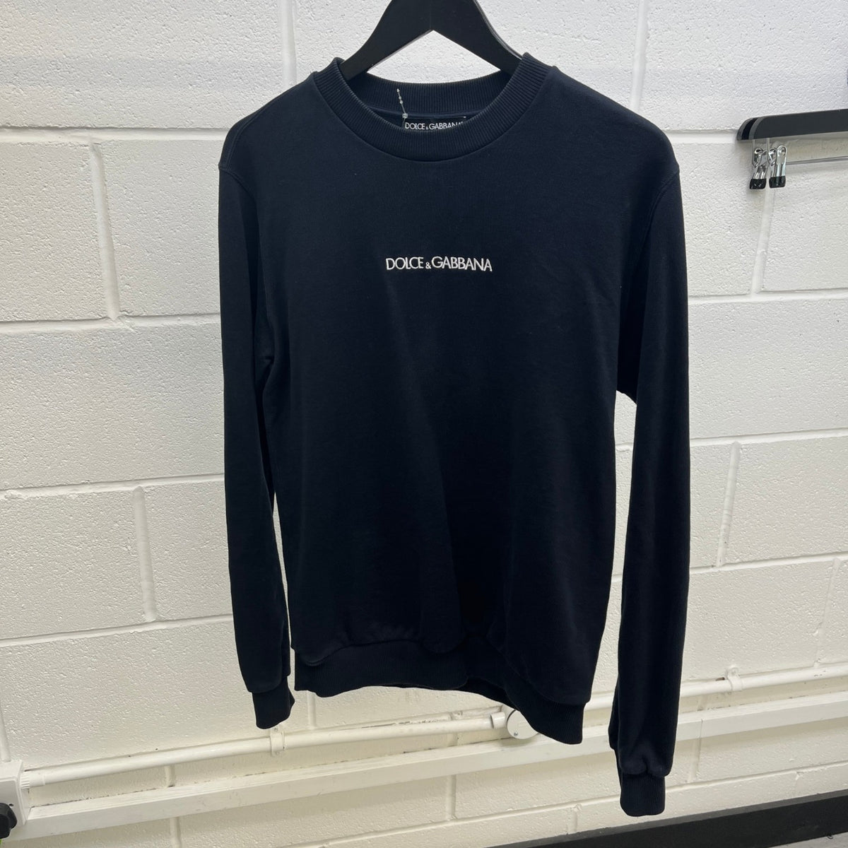 Men's Embroidered Logo Sweatshirt Navy Size M - Photo 8