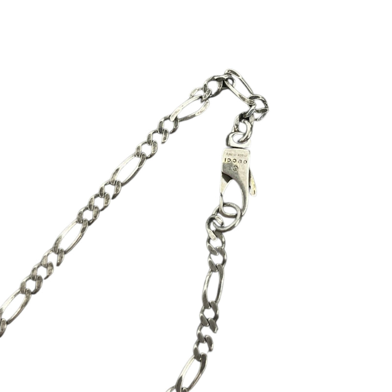 Men's GG Signature Bee Dog Tag Necklace Silver