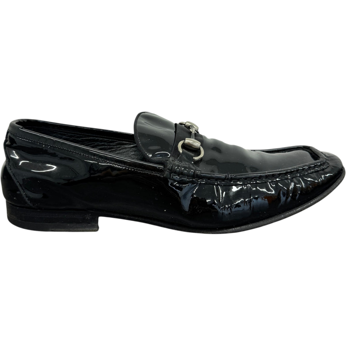 Men's Patent Horsebit Loafers Black Size UK 9 / EU 43 - Photo 1