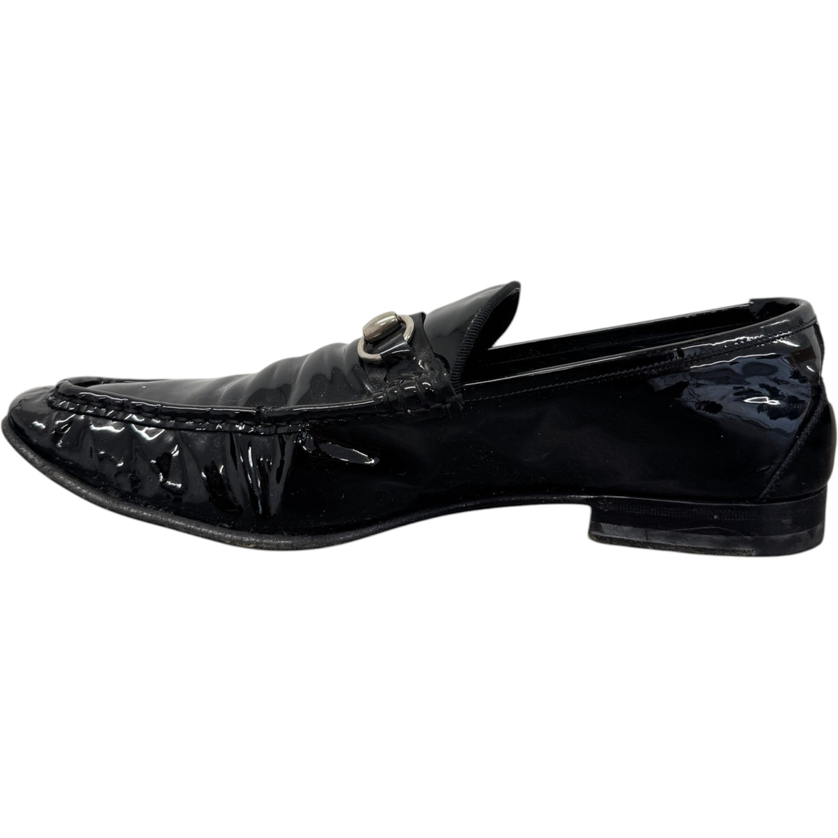 Men's Patent Horsebit Loafers Black Size UK 9 / EU 43 - Photo 2
