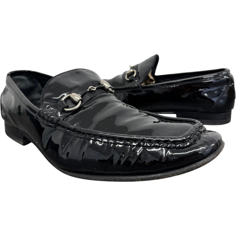 Men's Patent Horsebit Loafers Black Size UK 9 / EU 43