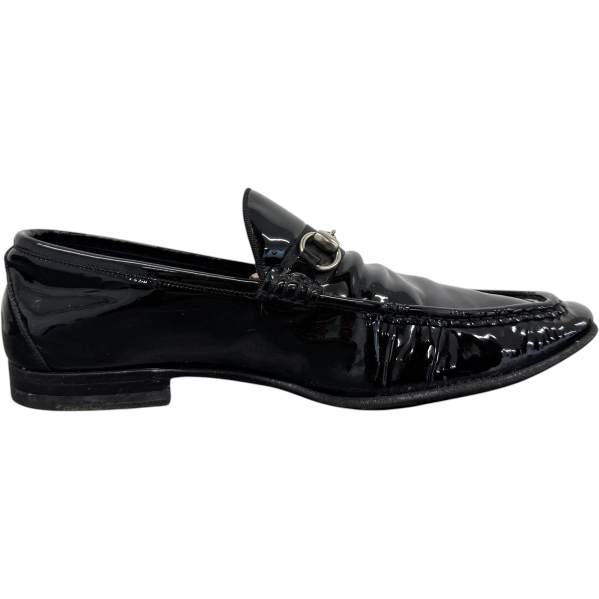Men's Patent Horsebit Loafers Black Size UK 9 / EU 43 - Photo 5