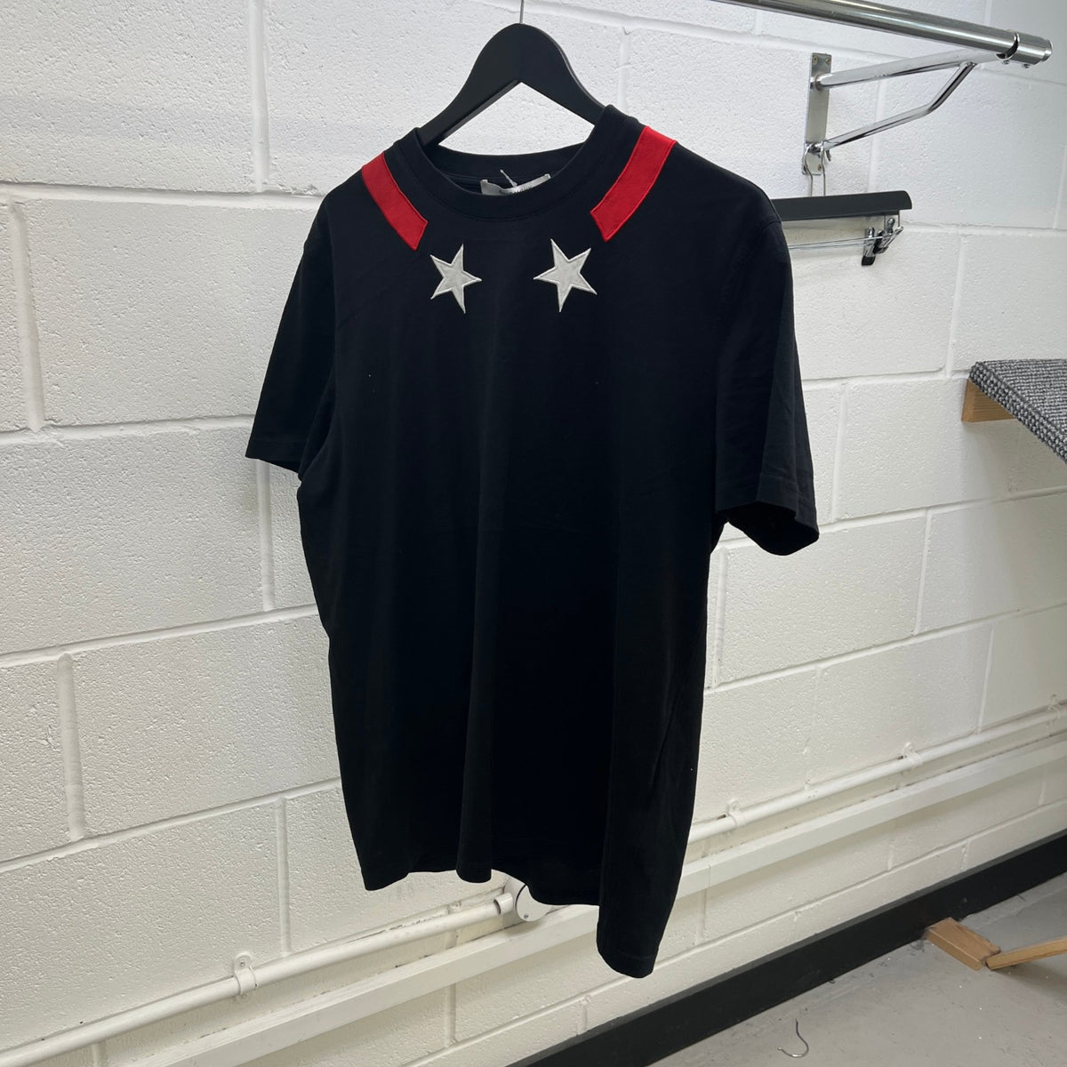 Men's Embroidered Star T-Shirt Black Size XL - Photo 9