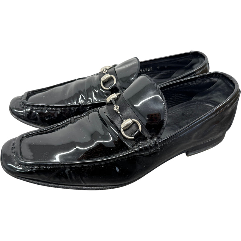 Men's Patent Horsebit Loafers Black Size UK 9 / EU 43