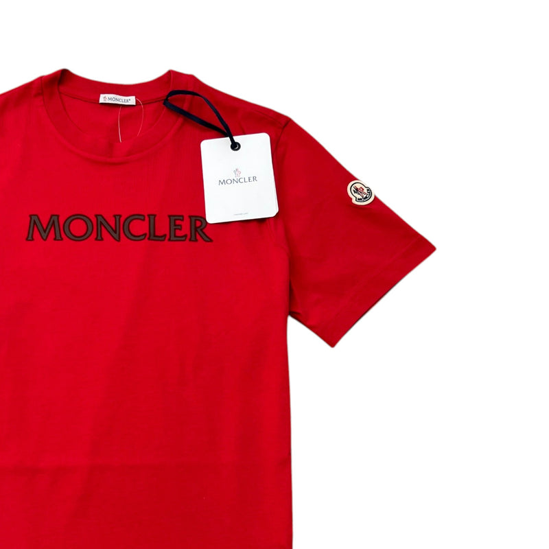 Men's SS Logo Print T-Shirt Red Size S
