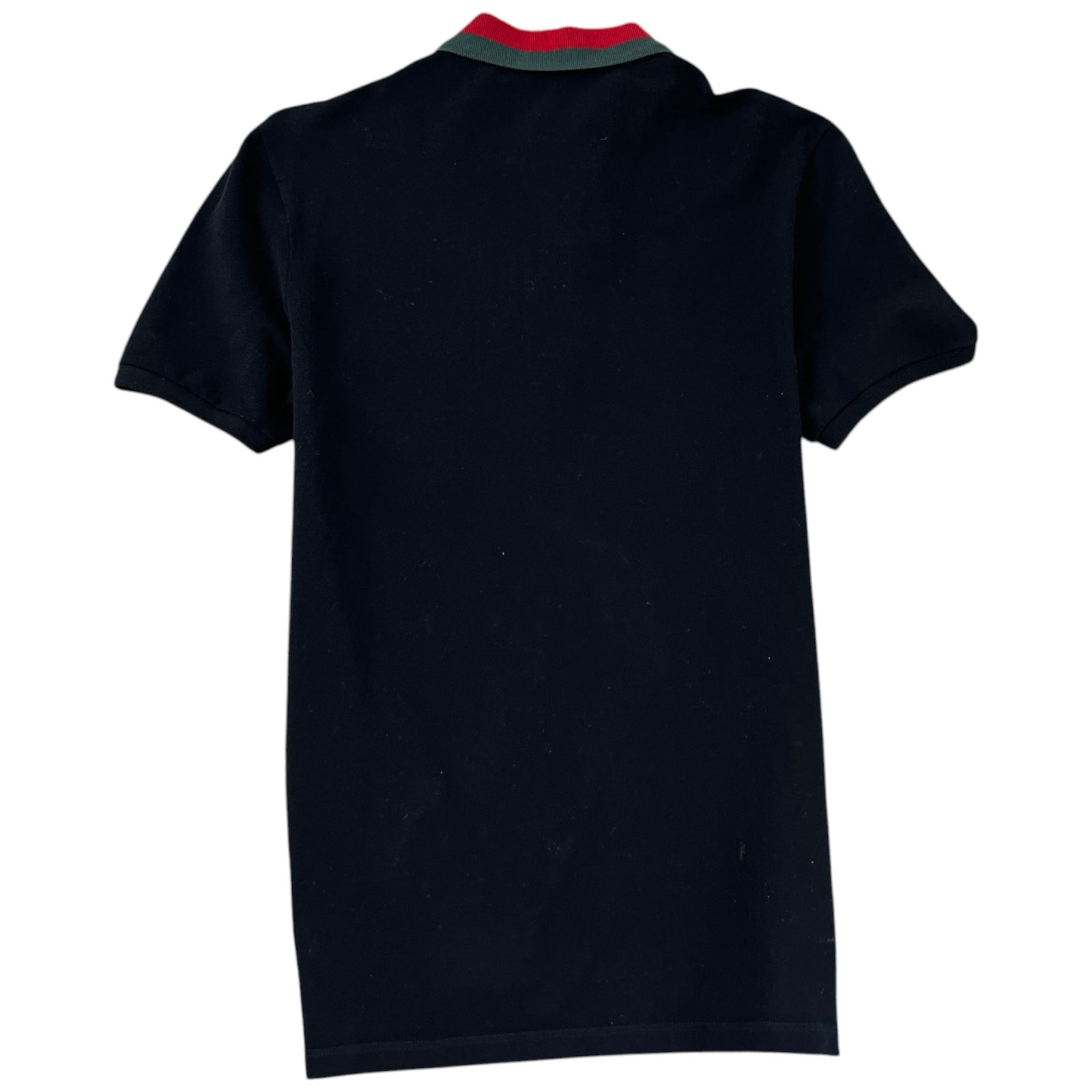 Men's Web Stripe Collar Polo Shirt Black Size L - Photo 2